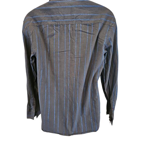 Armani exchange size blue metallic button up M mens long sleeve casual business - Picture 2 of 6